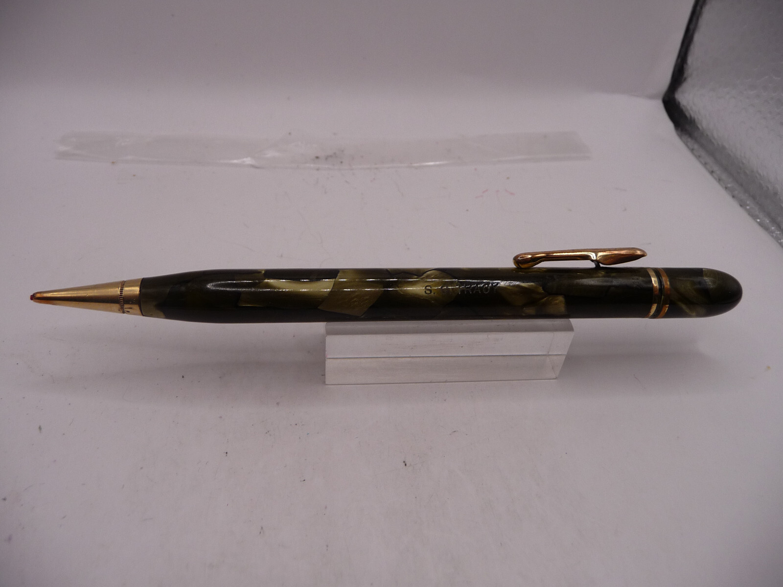 Conklin Vintage Senior Endura Symetrik Green Marble Pencil-working