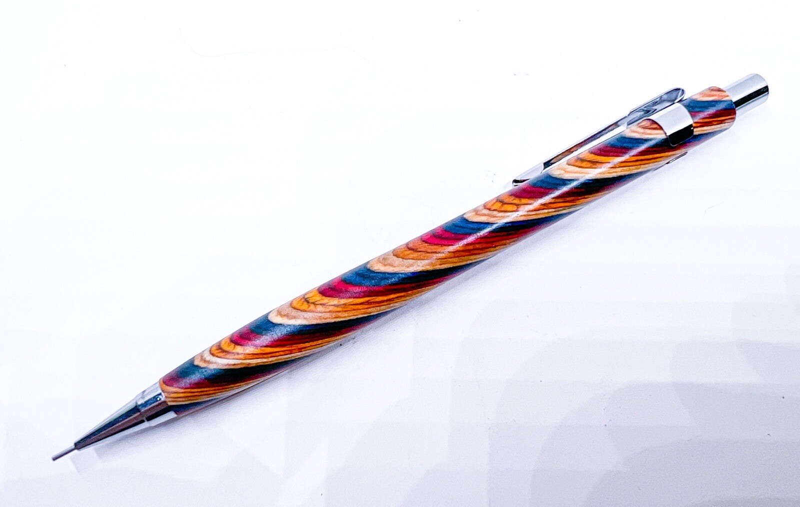 NEW Natural WOOD Rainbow Color MECHANICAL PENCIL 0.5mm Push Drafting