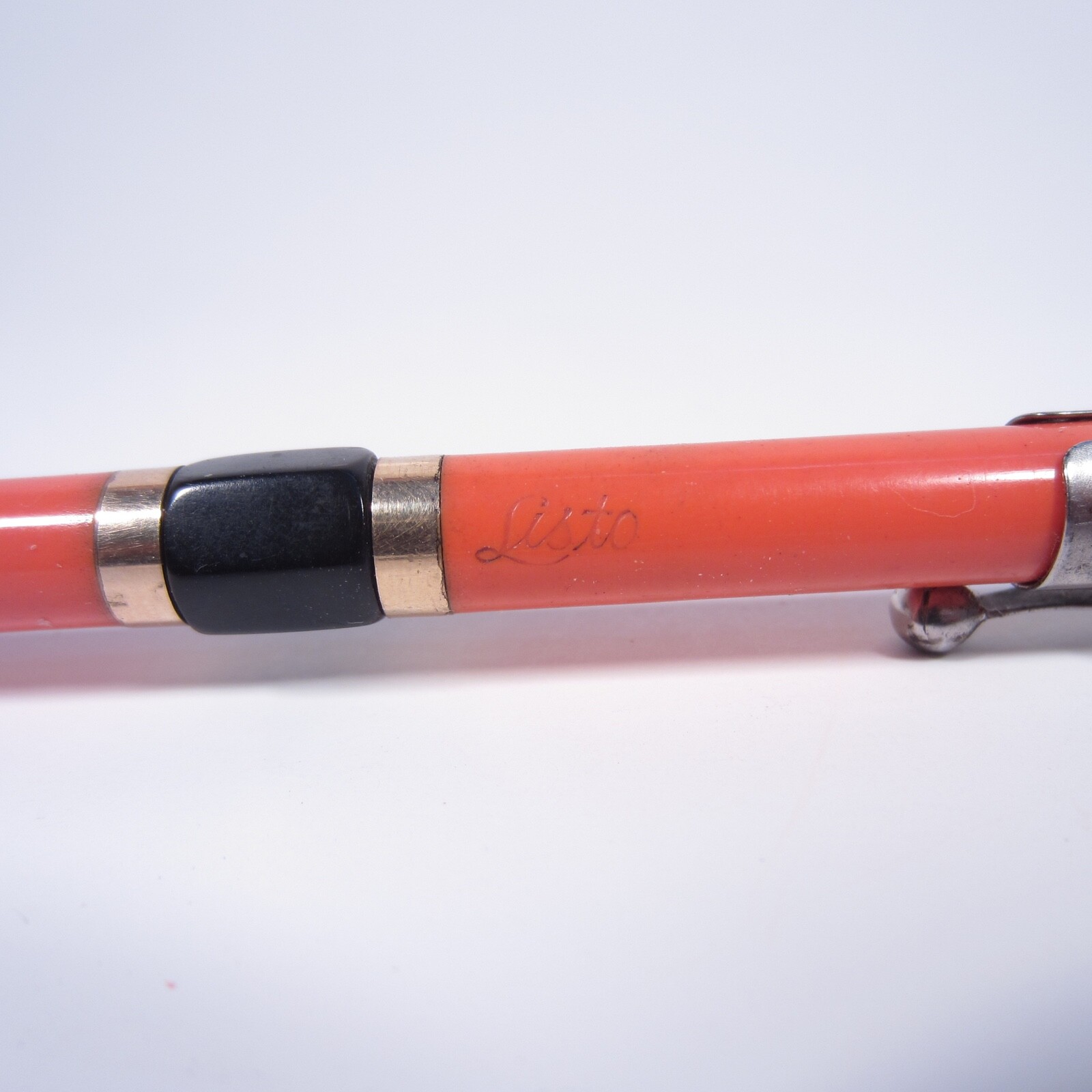 Vintage Antique Listo “Center Turn” Mechanical Pencil Orange Black Gold No 20?