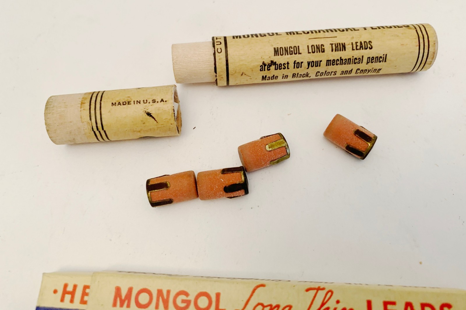 Vintage Eberhard Faber Mongol Long Thin Lead No. 4015 and Refill Erasers no 2236