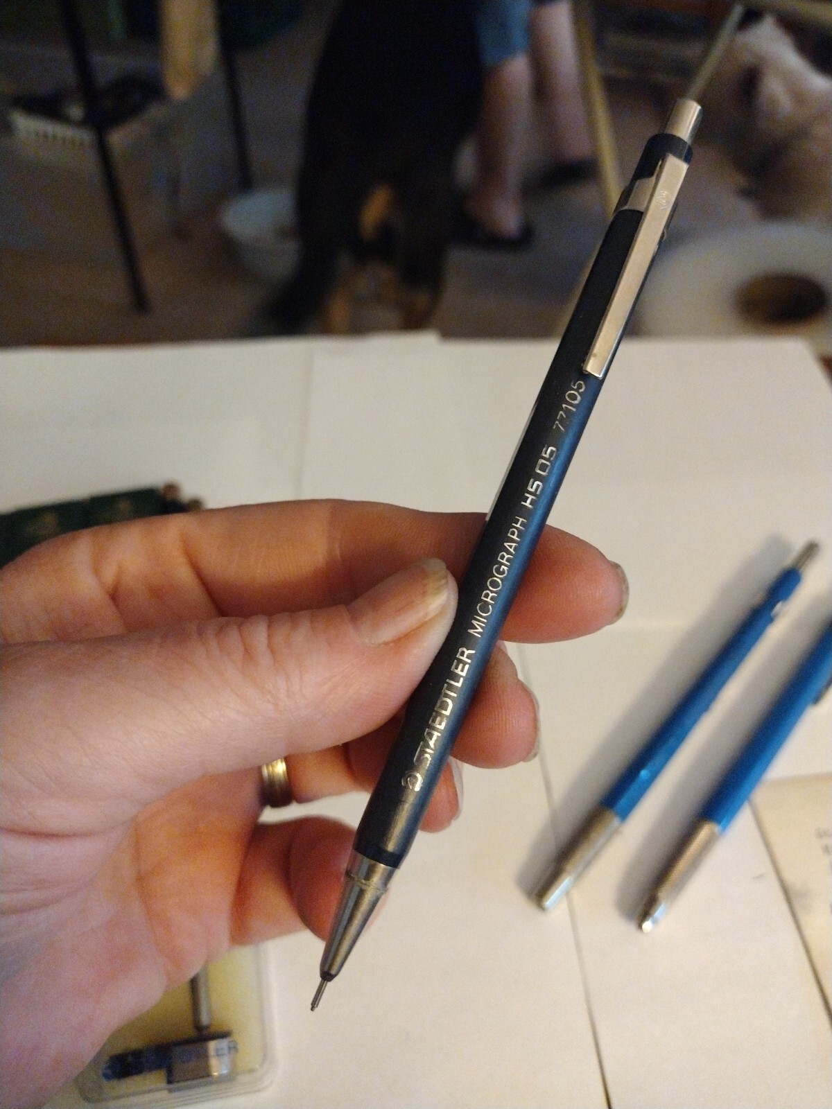 Vtg 3 Staedtler Mars Mechanical Drafting Pencils, Lead, 2 Colored Pencils, Adapt