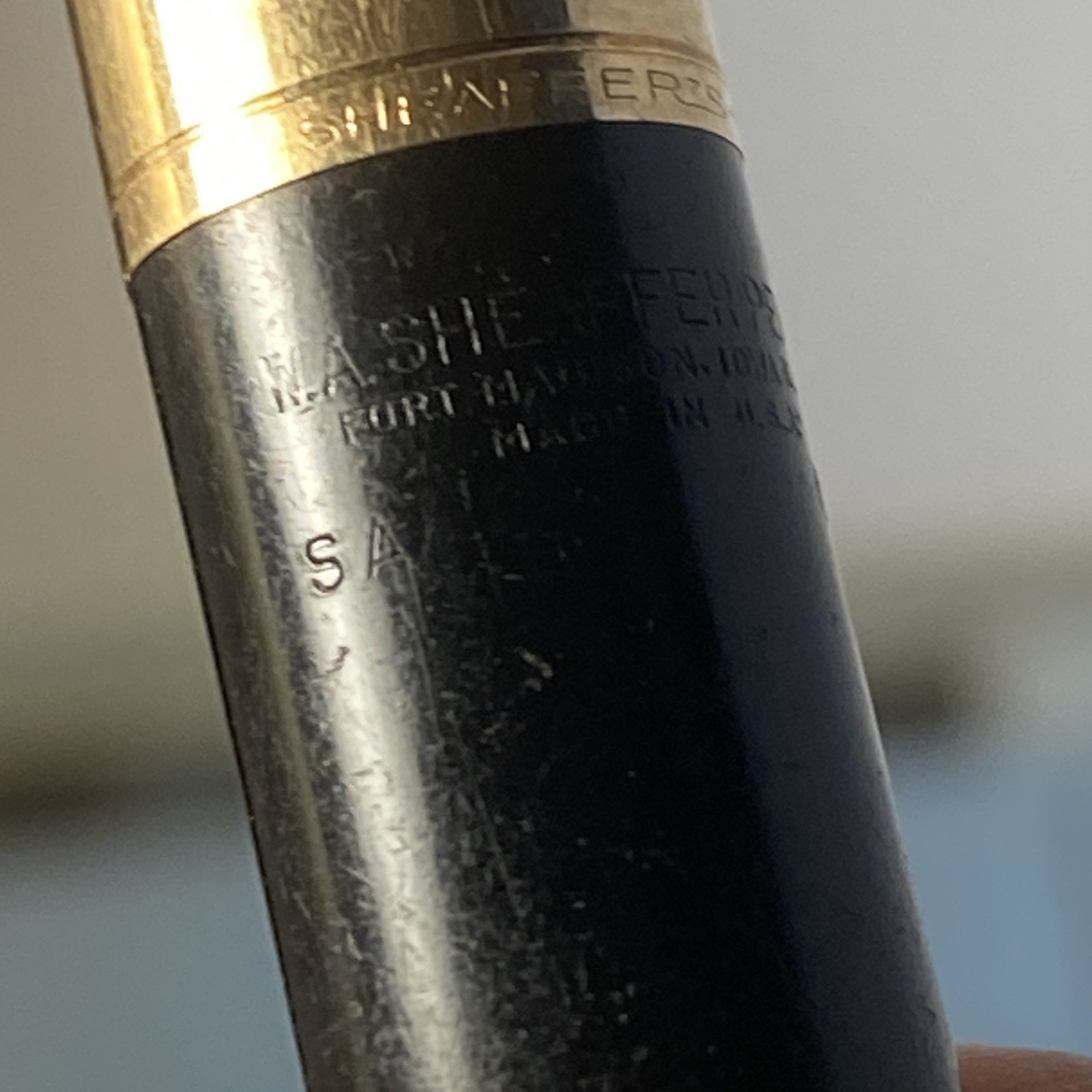 Sheaffer Mechanical Pencil SA 600 Small 4” Black & Gold Vintage