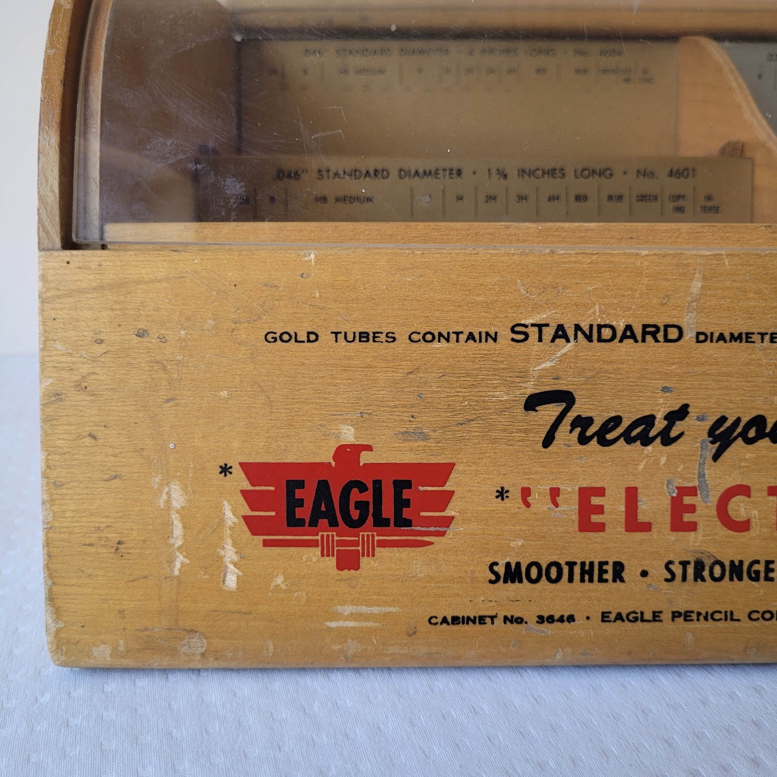 Vintage Eagle Pencil Co. Electronic Leads Store Shop Advertising Display Case