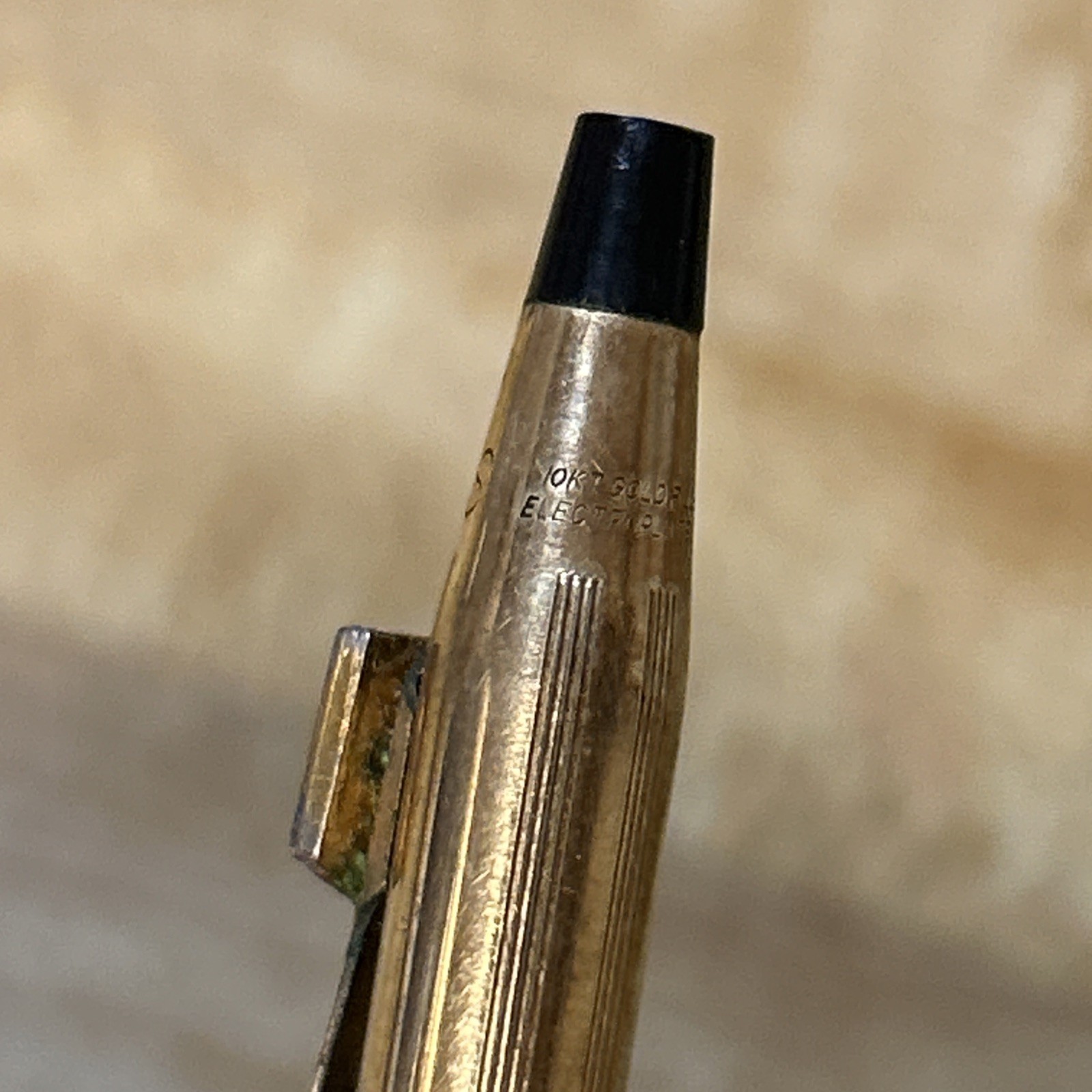VTG Cross 10k Gold Filled Mechanical Pencil Twist Electroplated Chevron Logo Wks