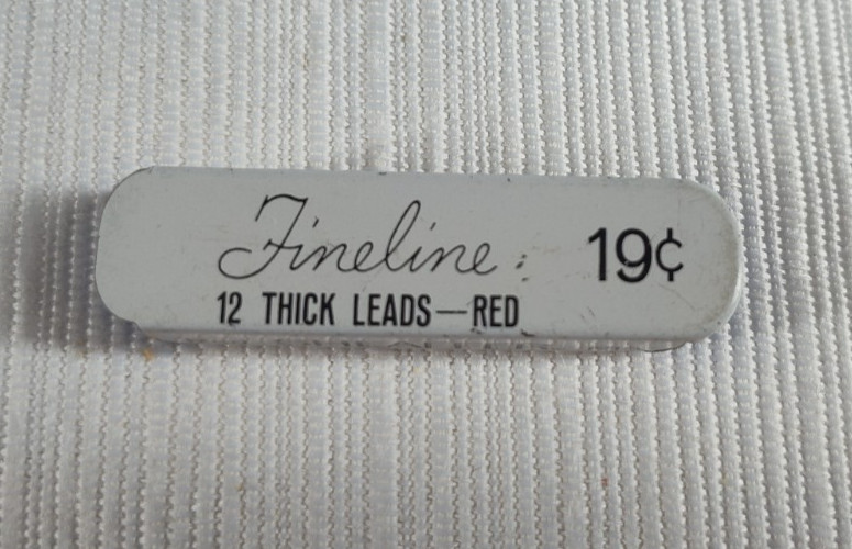 Vintage Sheaffer Fineline Thick Leads Red In Metal Tin R15