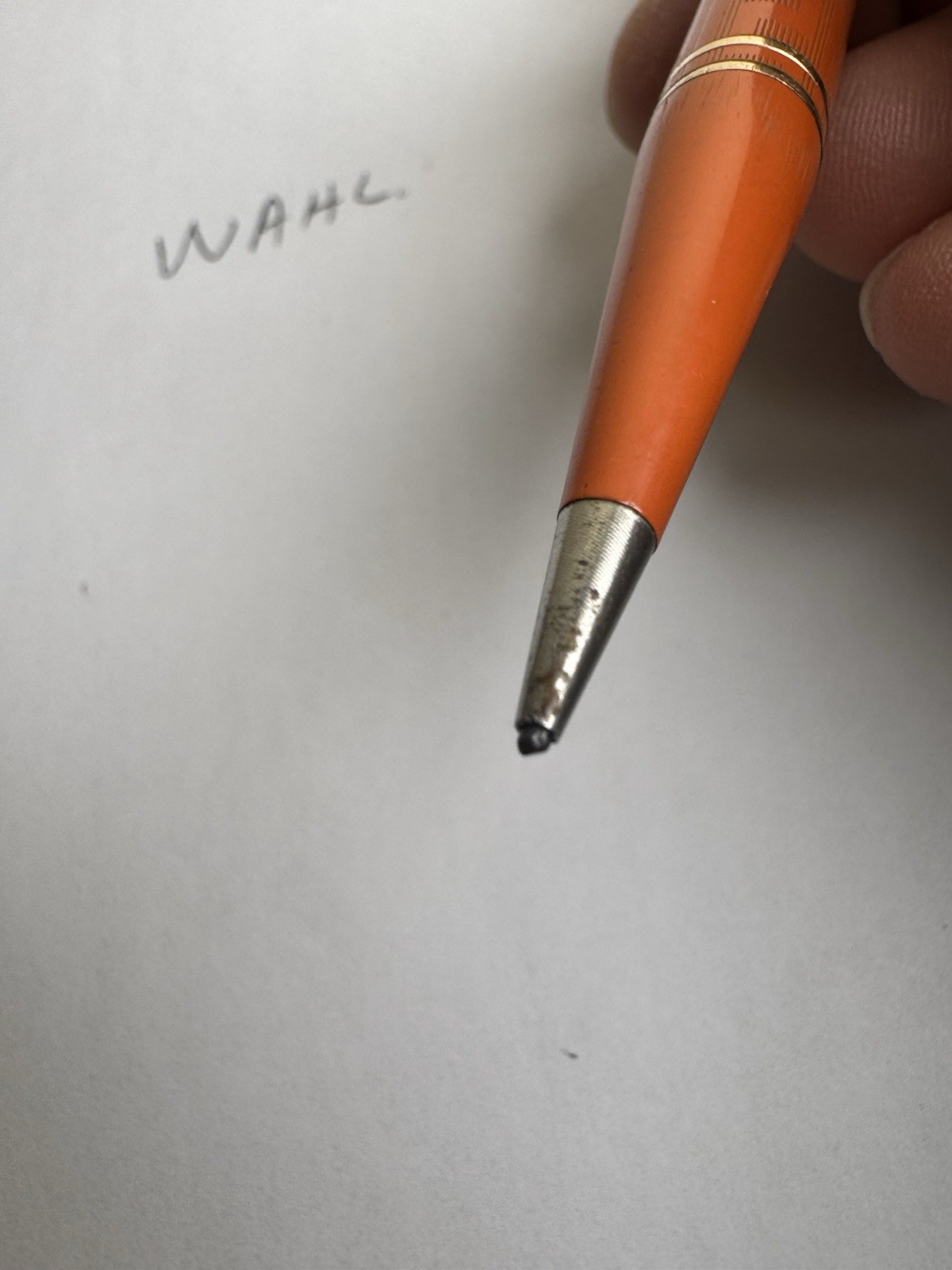 1920’s Wahl Eversharp Orange Mechanical Pencil Gold Filled USA Made Orange