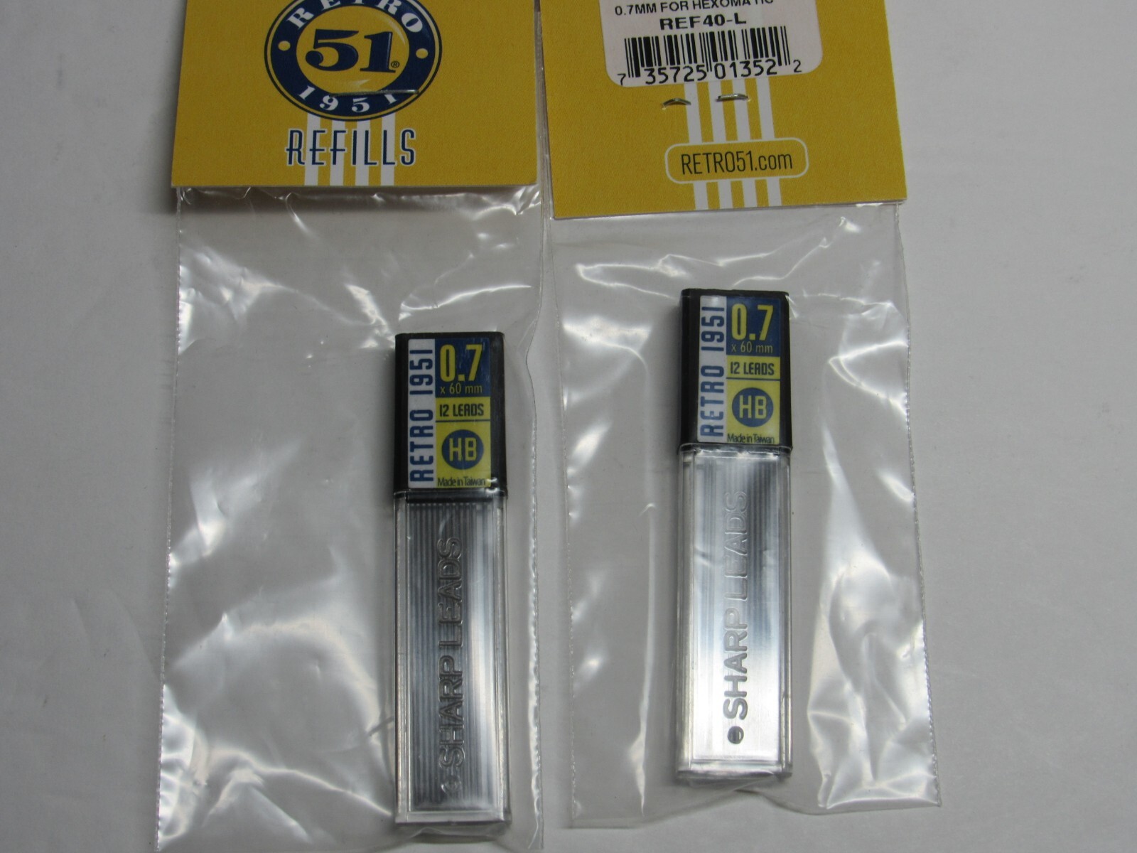 Retro 51 Pencil .7mm Lead Refill 2 Packs of 12 Leads=24 / #REF40-L Hex-o-Matic