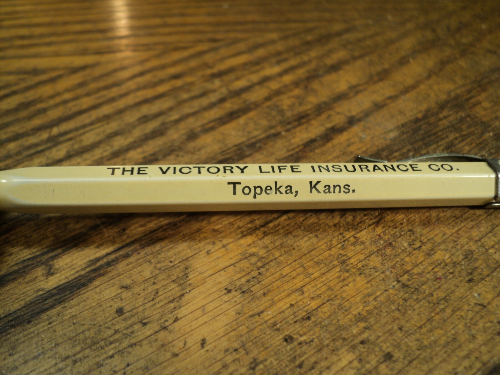 Vintage ADGIF Mechanical Pencil No. 4-47 Victory Life Insurance Co Topeka Kans