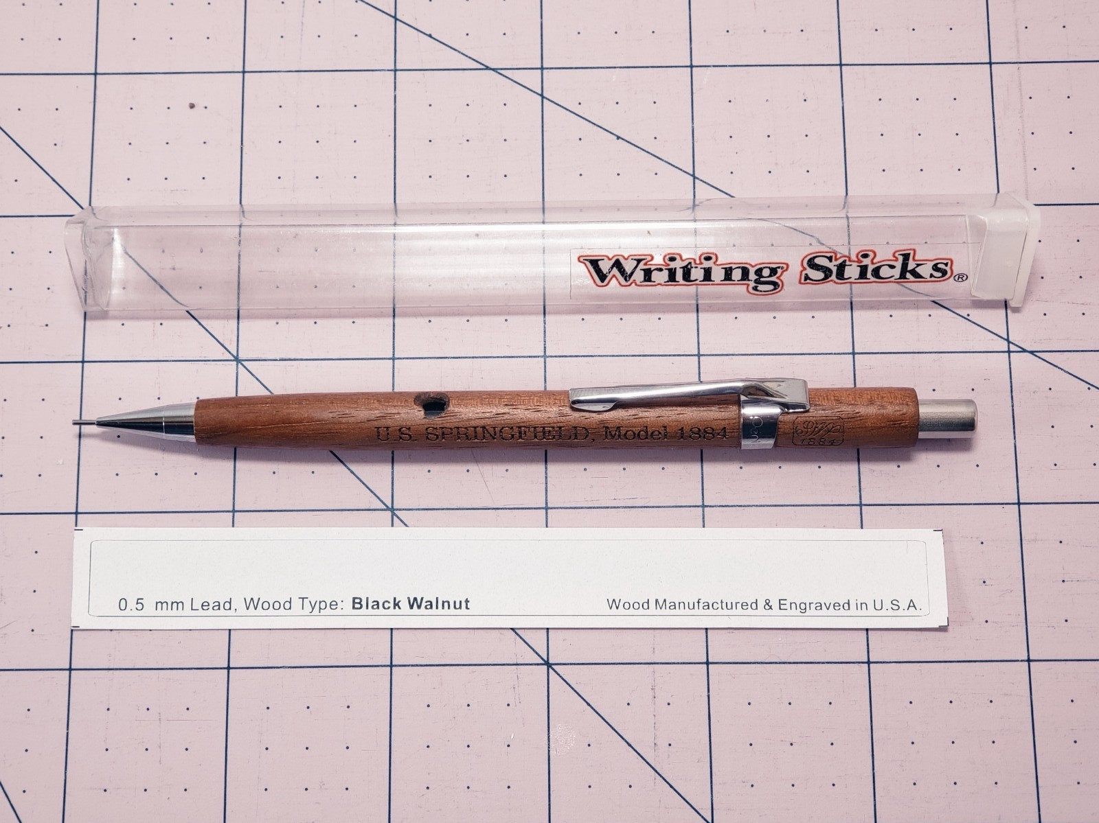 Writing Sticks Black Walnut Mechanical Pencil 0.5 mm U.S. Springfield model 1884