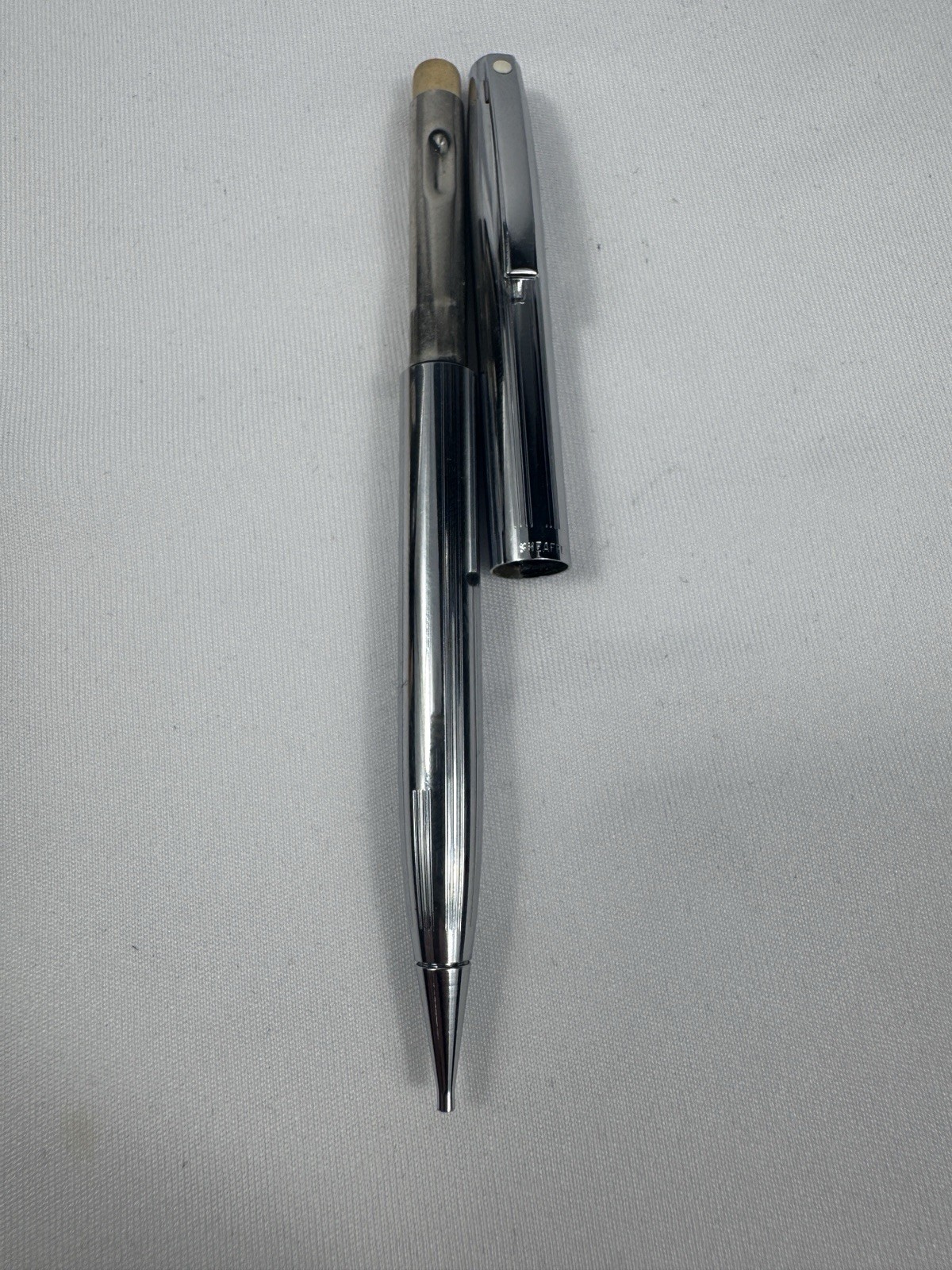Vintage Sheaffer Chrome Mechanical Pencil Silver Tone White Dot Made In USA