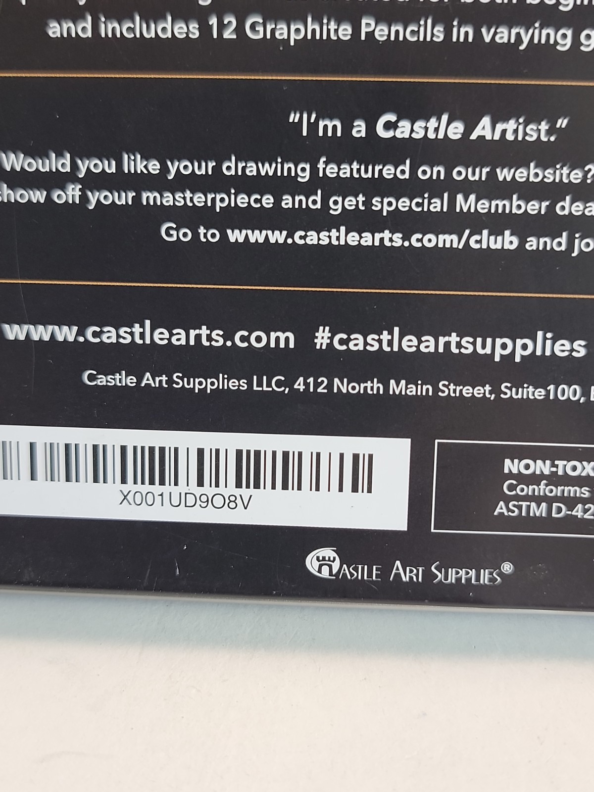 Castle Art Supplies 12 Piece Black Graphite Drawing Pencils Kit