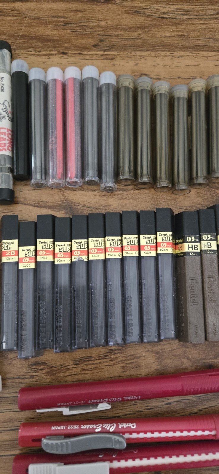 Vintage Mechanical Pencil Lead Refills & Erasers-Mixed Colors & Sizes-Lot Of 44