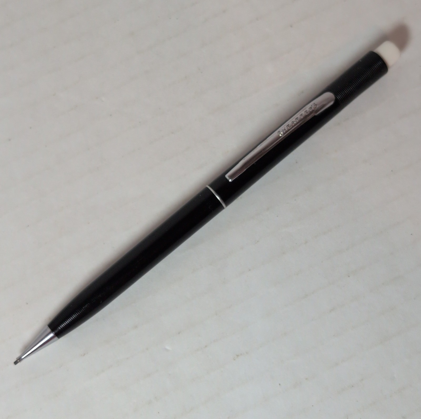 Vintage Scheaffer Mechanical Twist Pencil Black .9mm Ribbed Cap USA