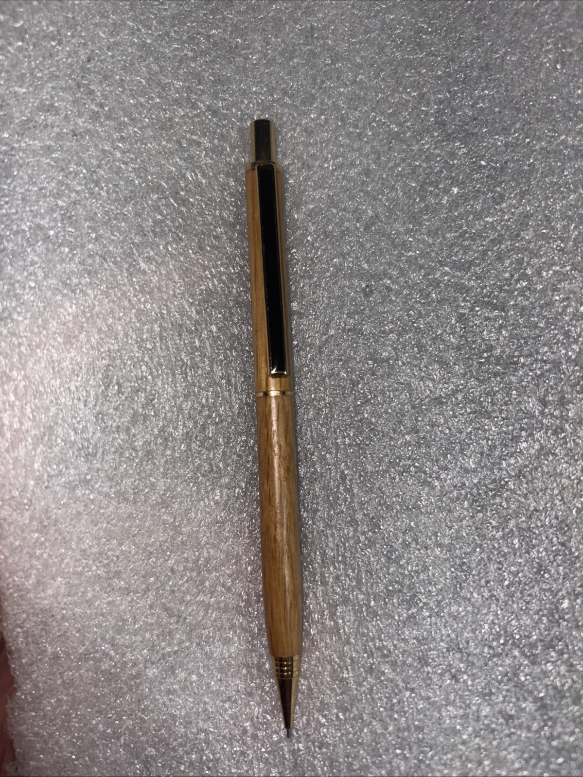 Gold / Light Brown Hand Lathed Willow Wood Mechanical Pencil. Leads Included.