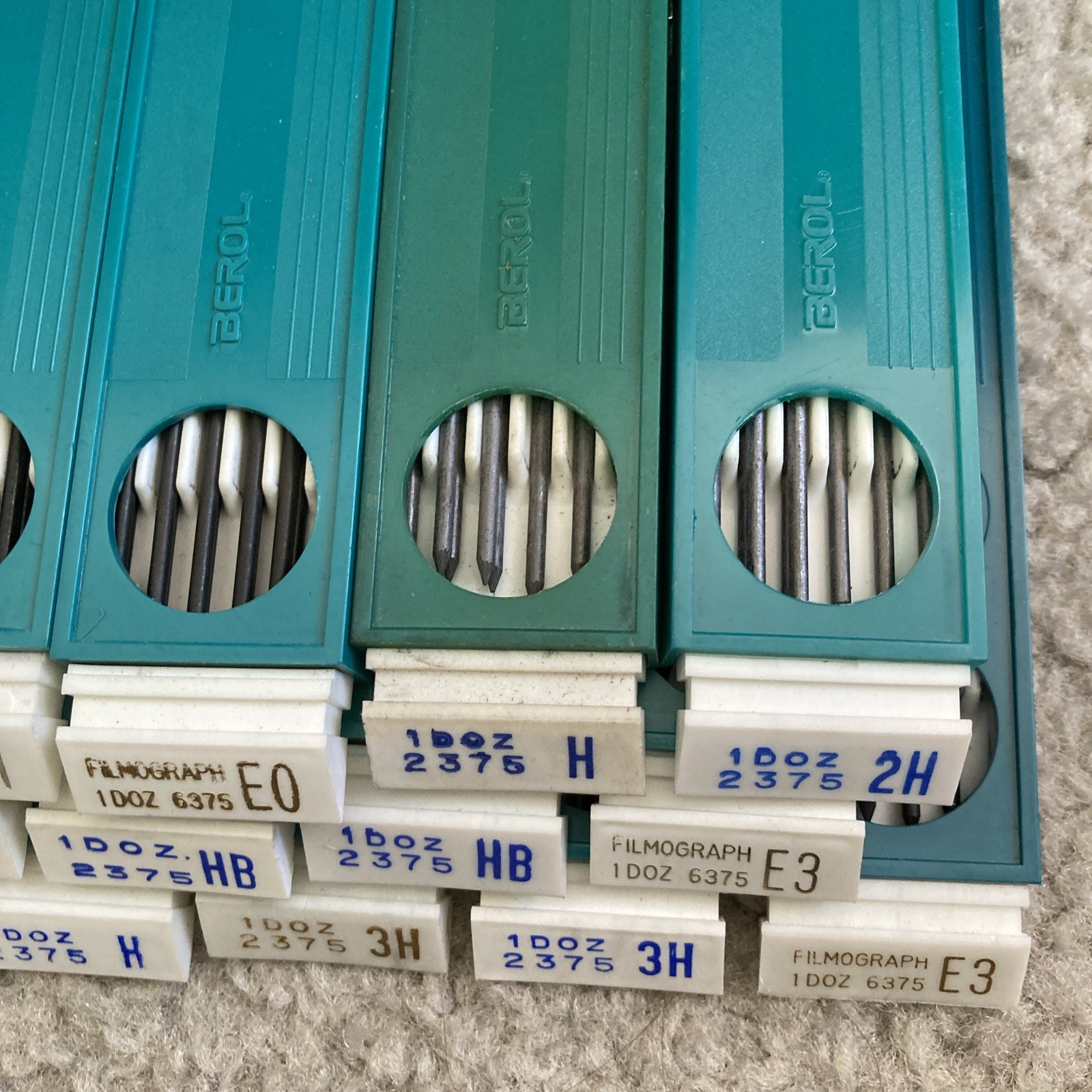 Berol Turquoise Eagle Drawing Leads Assortment of 16 Boxes Vintage