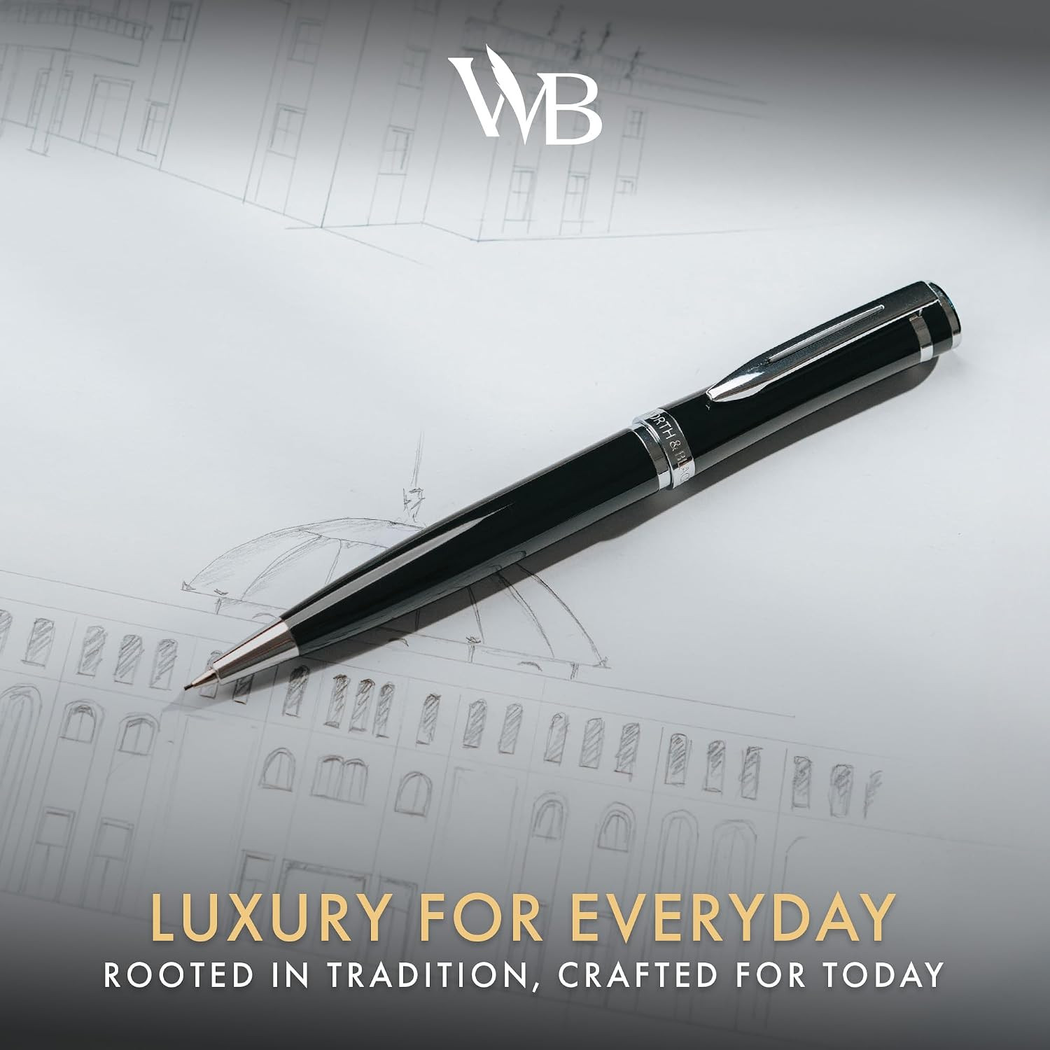 Wordsworth and Black Mechanical Pencil Graphite Lead- Stunning Luxury Metal Penc