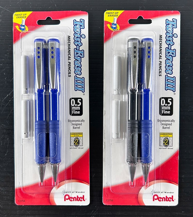 Pentel Twist-Erase III 0.5mm Mechanical Pencils – Lot of 2 (4 Pencils) NEW