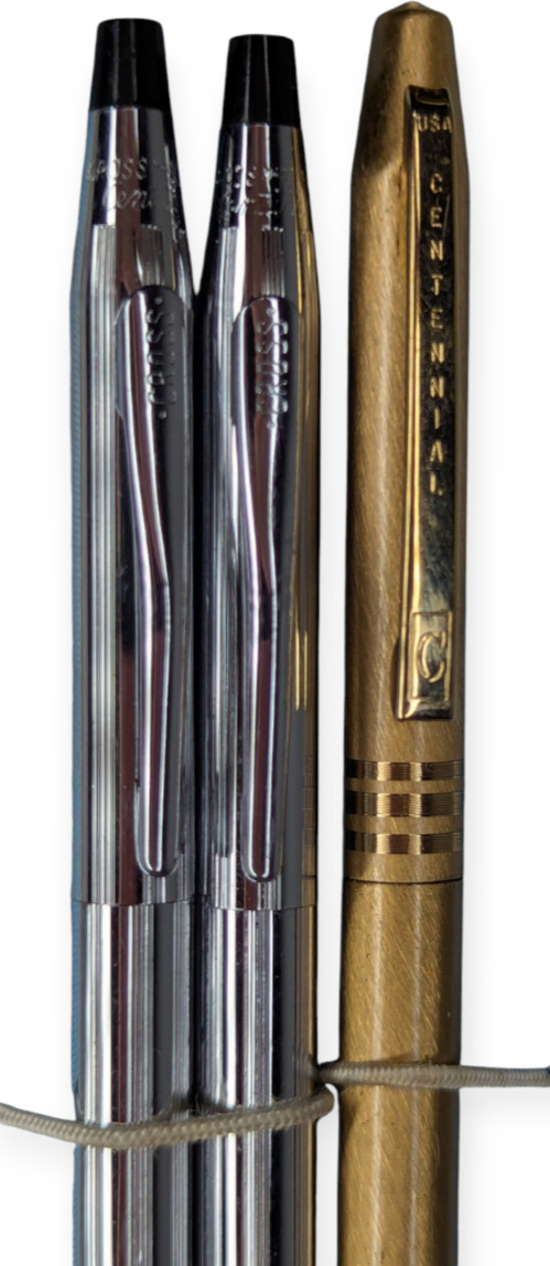 Cross Gold Tone Centennial and Chrome Silver Mechanical Pencil Set of 3 Vintage
