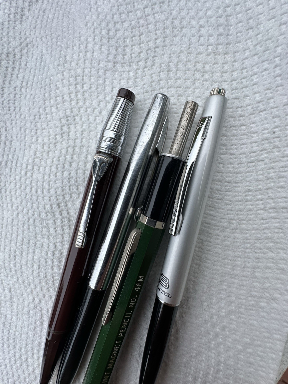 4 Vintage Mechanical Pencils Autopoint Magnet 48M, Scripto, Pentel & Durolite