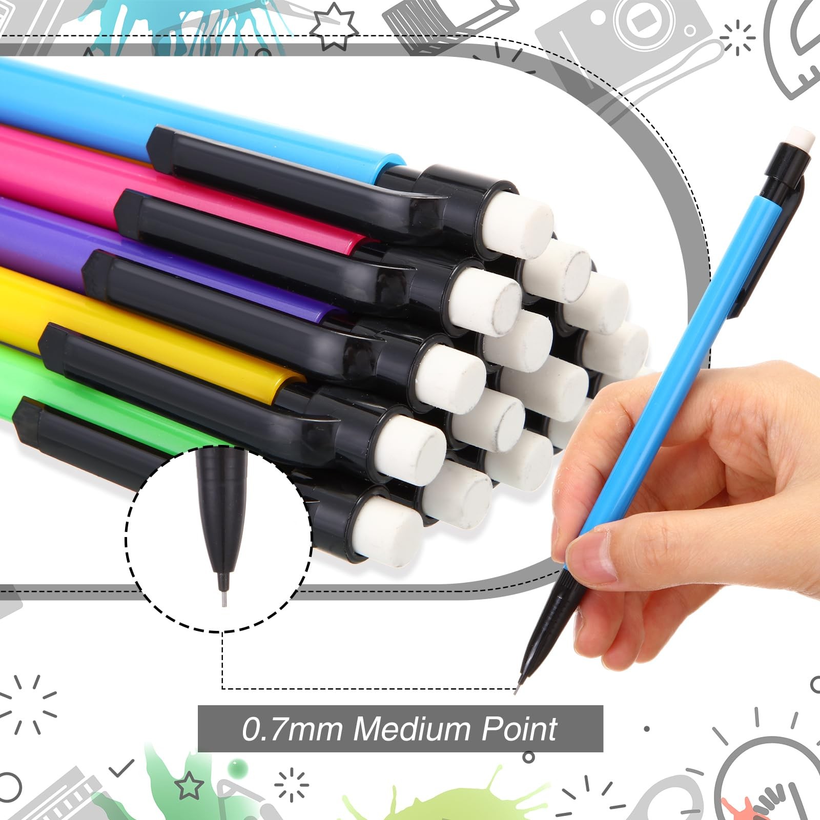 240 Pcs 0.7mm Mechanical Pencils Bulk Set Include 120 Mechanical Pencil with …