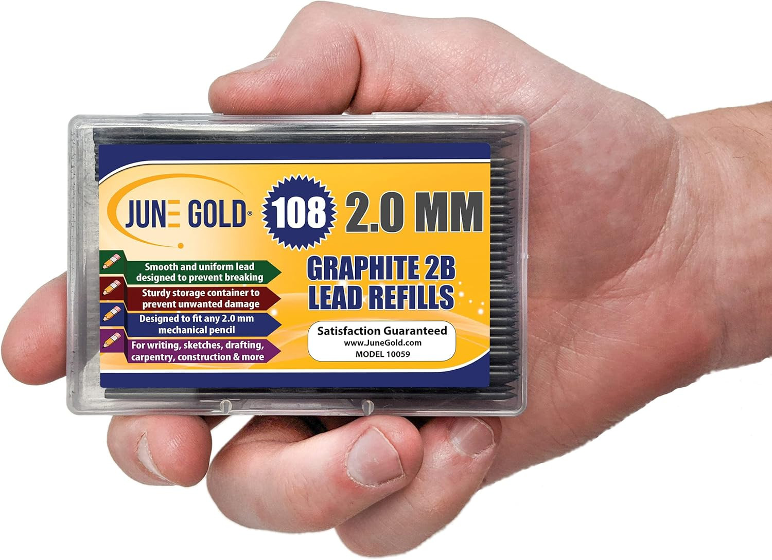 108 Pieces, 2.0 Mm 2B Lead Refills, 90 Mm Length, Extra Bold