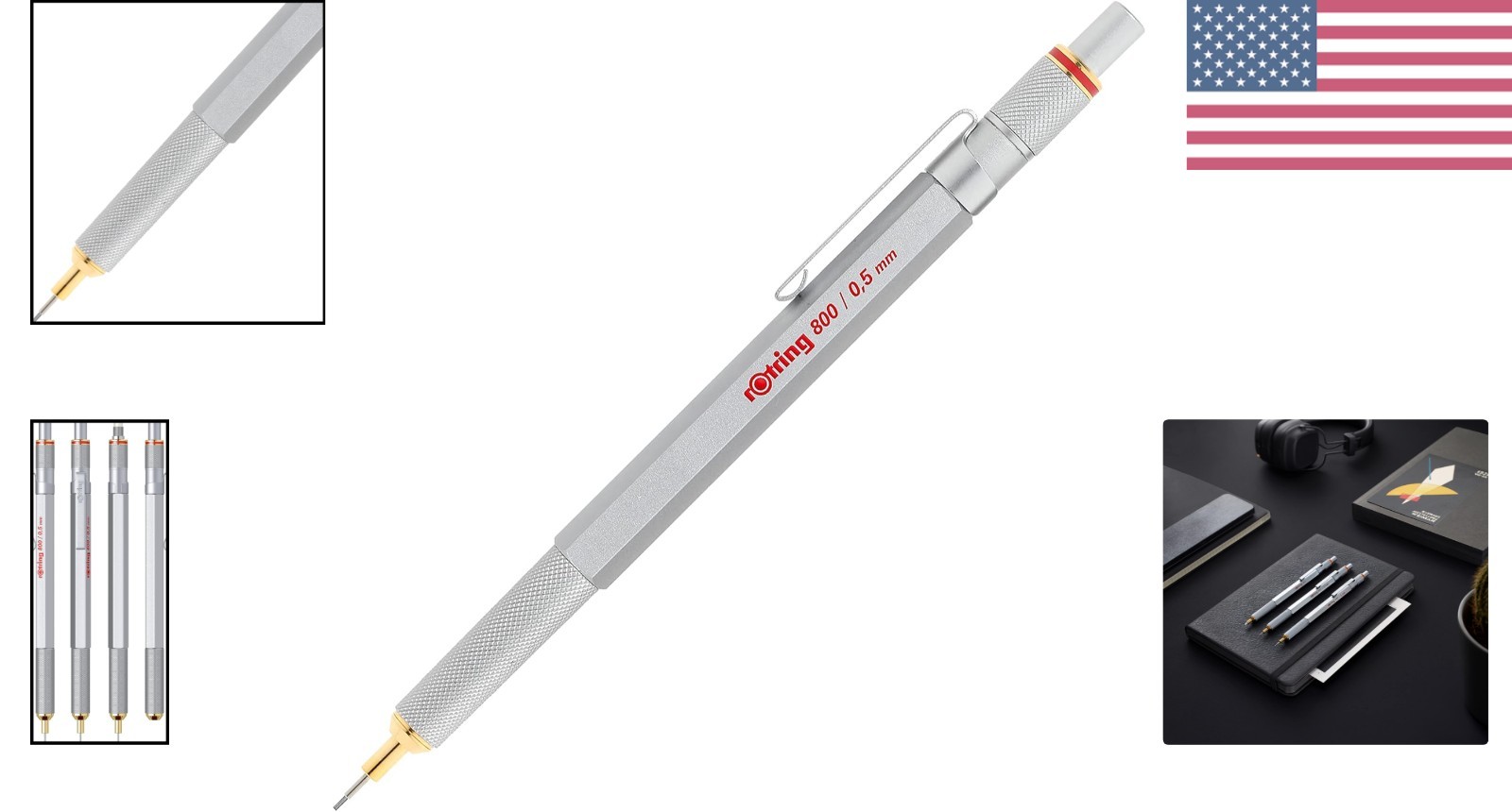 Innovative 0.5mm Silver Mechanical Pencil: Retractable, Comfortable & Precise