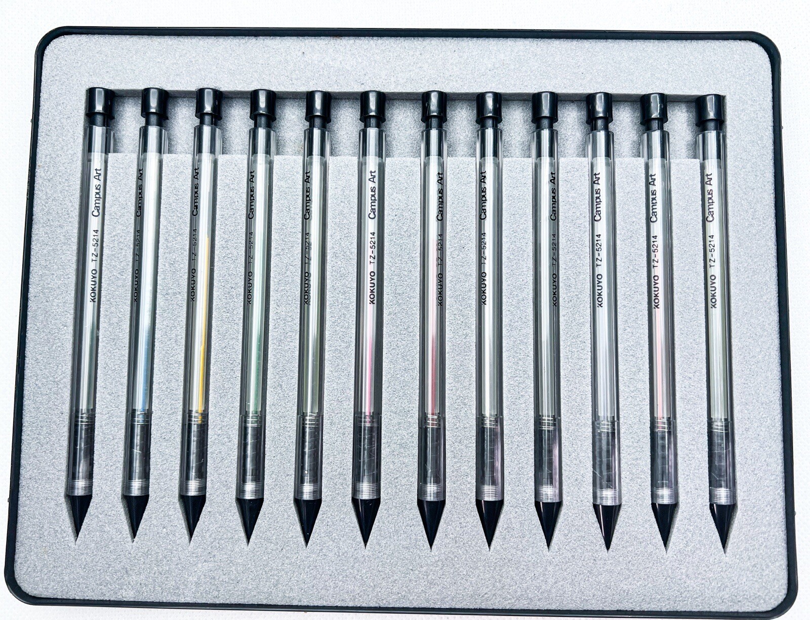 kokuyo Japan 0.5mm 12pcs Color mechanical pencil set with box Transparent Barrel