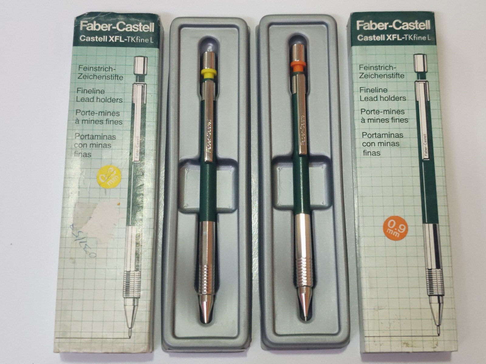 Vtg 2Pcs Nos FABER-CASTELL XFL-K FINE L 0.3+0.9mm Drafting Mechanical Pencil 80s