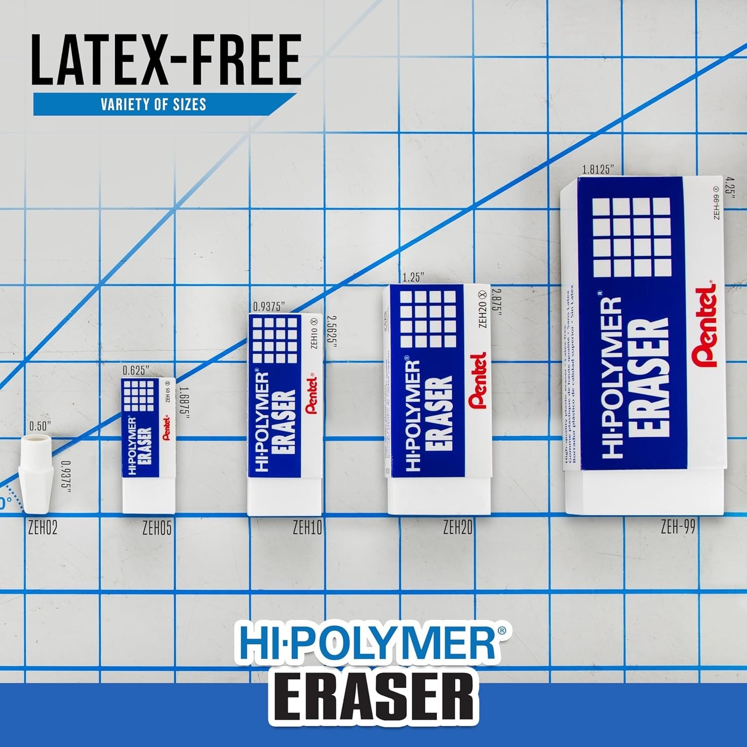 Durable 6-Pack Hi-Polymer Block Erasers with Protective Sleeve for Clean Work