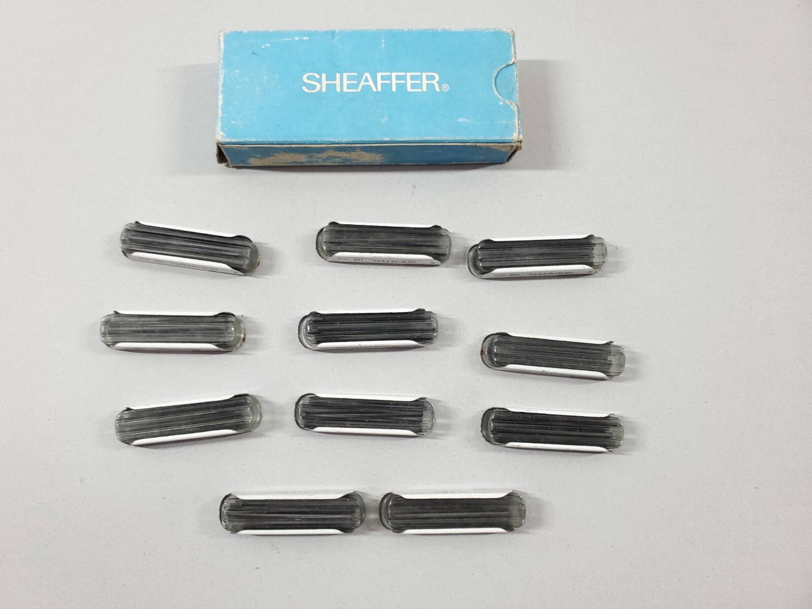 Vintage Sheaffer Thick Leads BLACK HB Medium 11 Tins of 18 with Box 198 Total