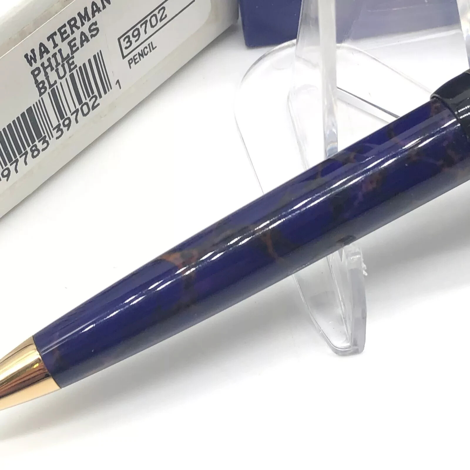 Waterman Phileas 0.5 Pencil Blue Marble & Gold Trim New In Original Box 39702