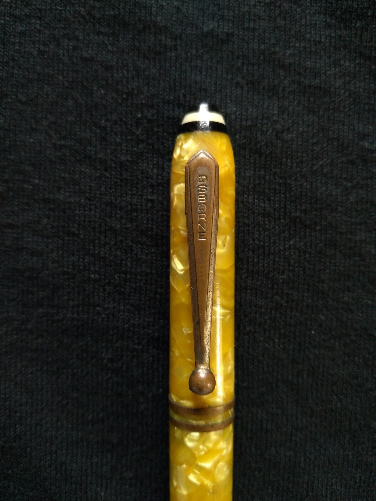 1940’s OSBORNE Marble / Celluloid & Metal Mechanical Pencil Made In USA *NICE*