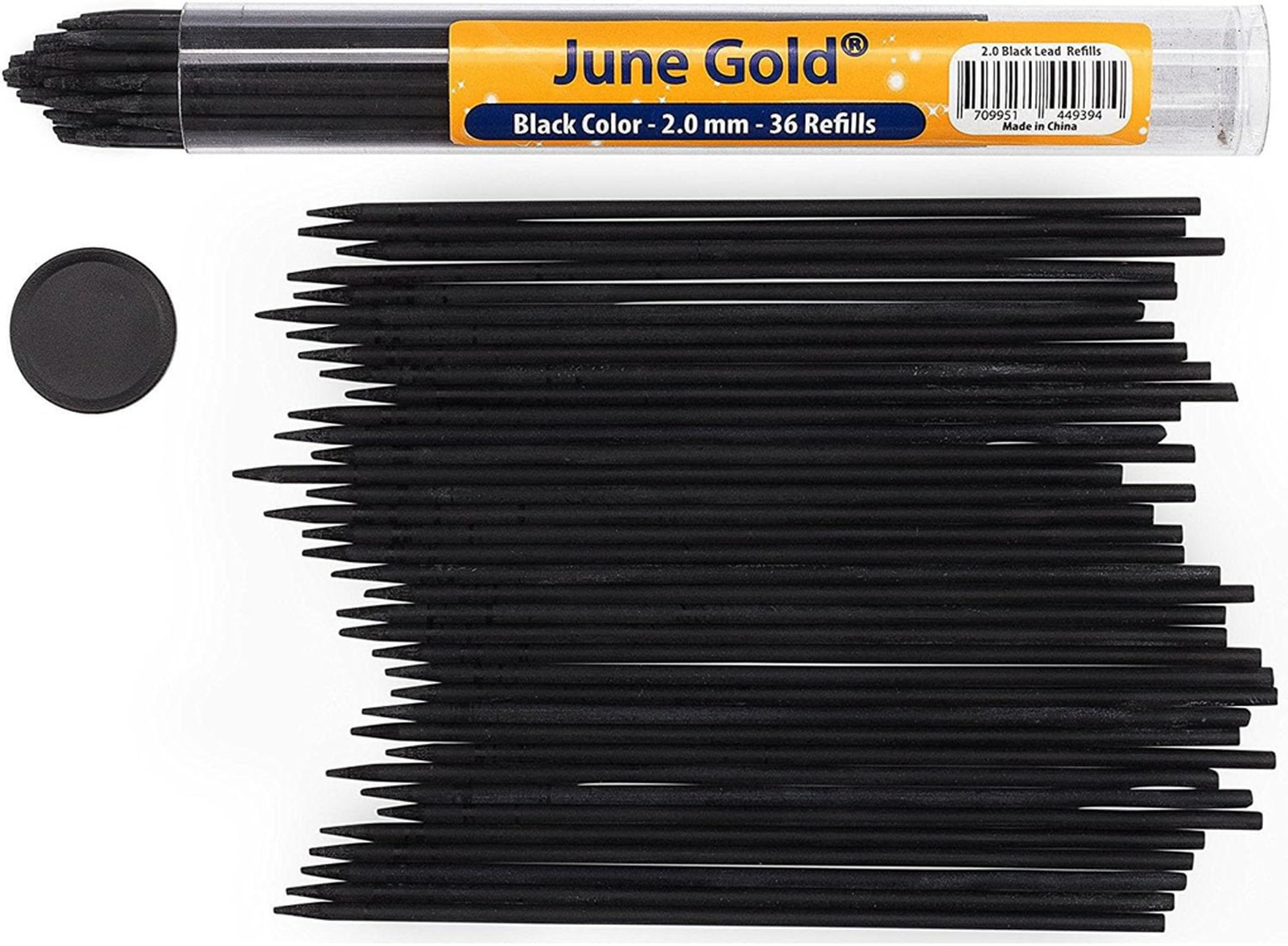 Black 36 Lead Refills 2.0 mm Heavy Duty Smudge Resistant Break Proof Compatible