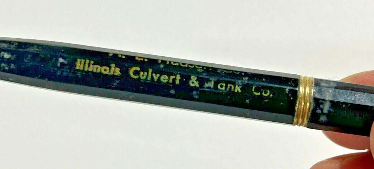 Rare Illinois Cluvert Tank Combination Mechanical Pencil Ballpoint Pen Hudson Co
