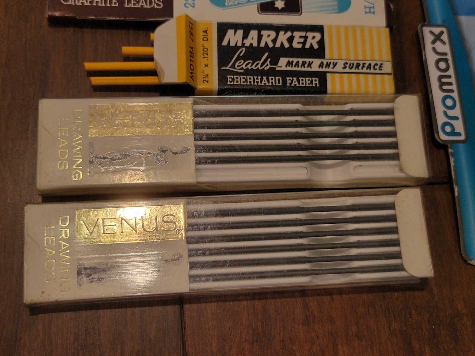 Vintage Drawing Leads Lot: Venus 2H 4H 2220 H Staedtler 3H 4H Faber Jet Erasers