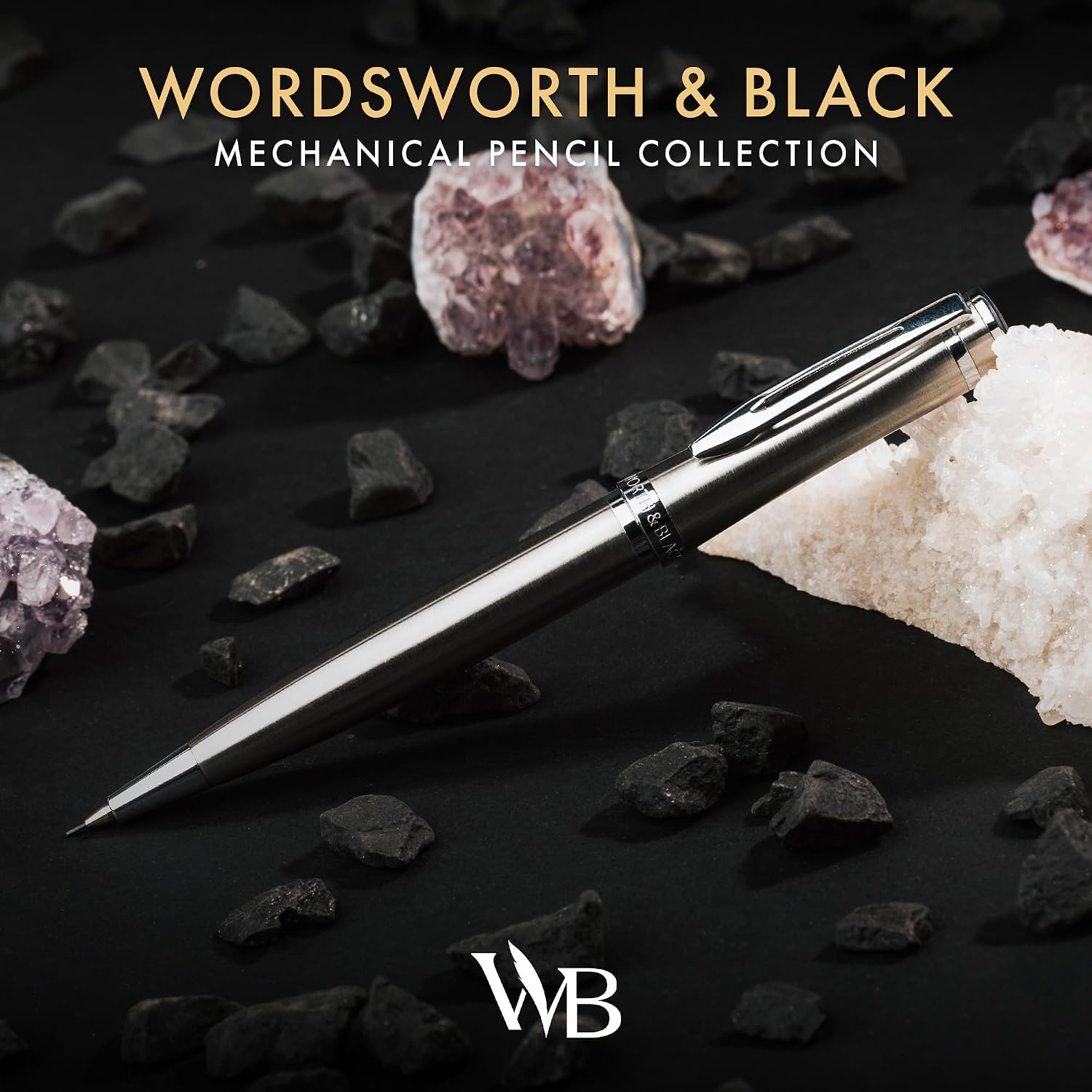 Wordsworth and Black Mechanical Pencil Graphite Lead- Stunning Luxury Metal Penc