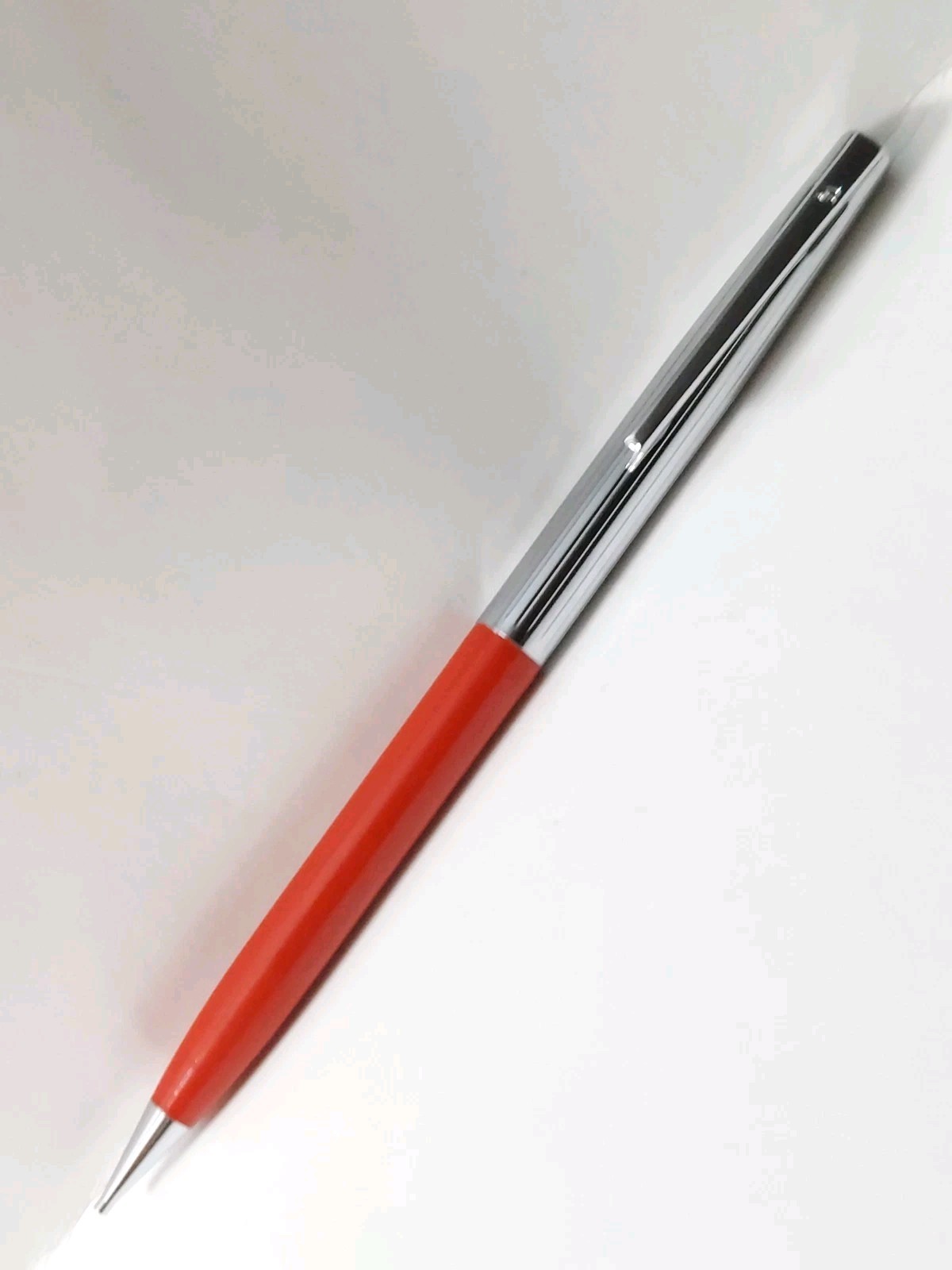 Vintage 1960s Red Sheaffer Mechanical Pencil Chrome Cap 5″