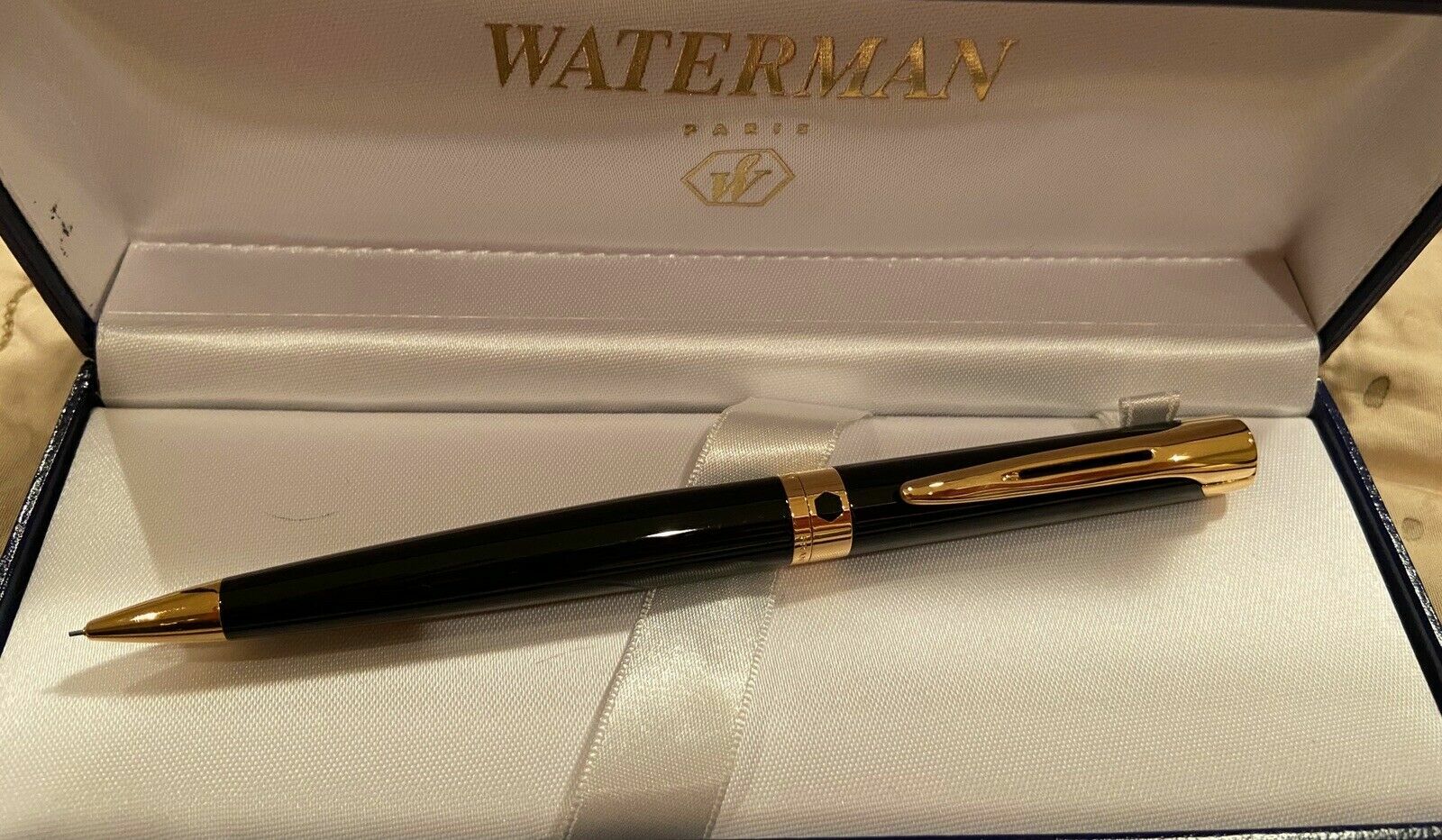 Waterman L’etalon Pencil Black Lacquer & Gold 0.5mm Pencil New In Box