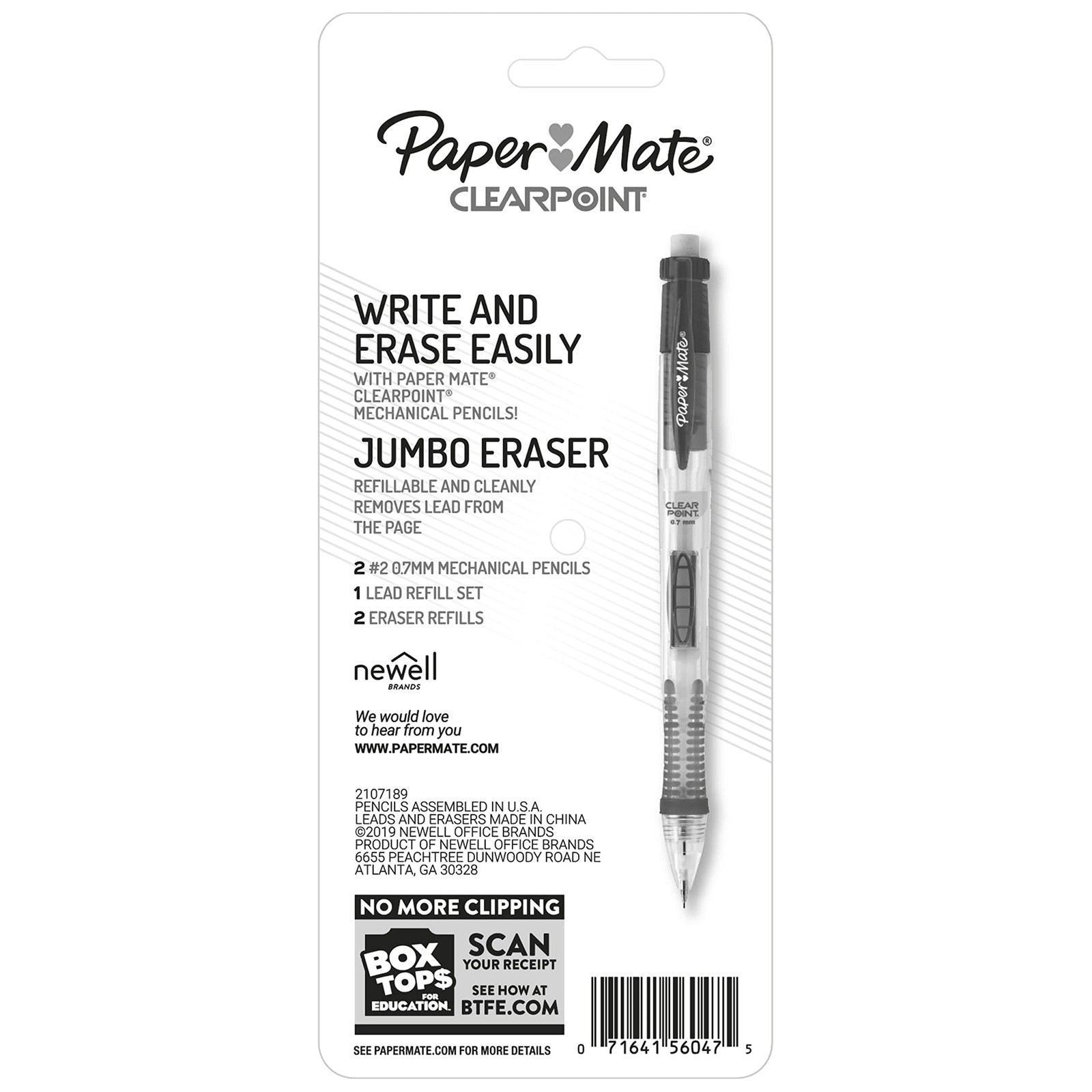 Paper Mate Clearpoint Mechanical Pencils, 0.7mm 1 Count (Pack of 2), Assorted