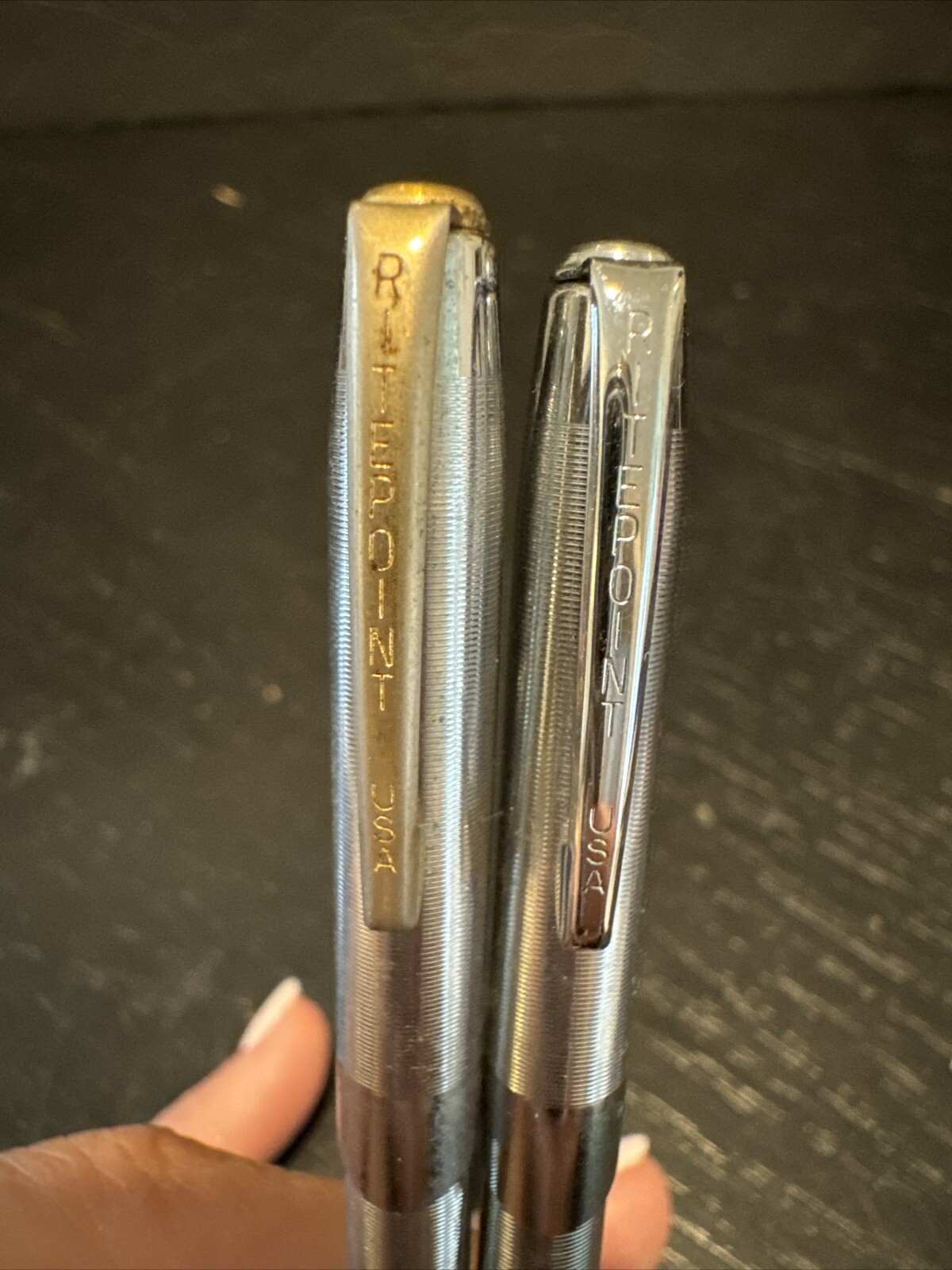 VTG Ritepoint Mechanical Pencils Chrome Silver Tone 5” Long Set Of 2