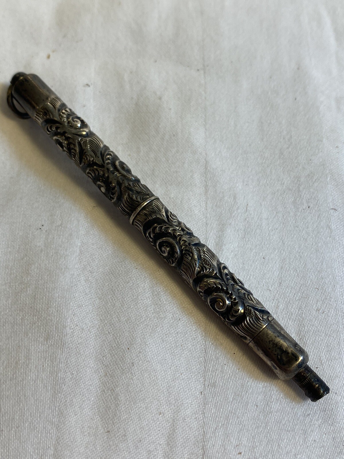 Vintage Sterling Silver Twist Pencil With Necklace Loop.