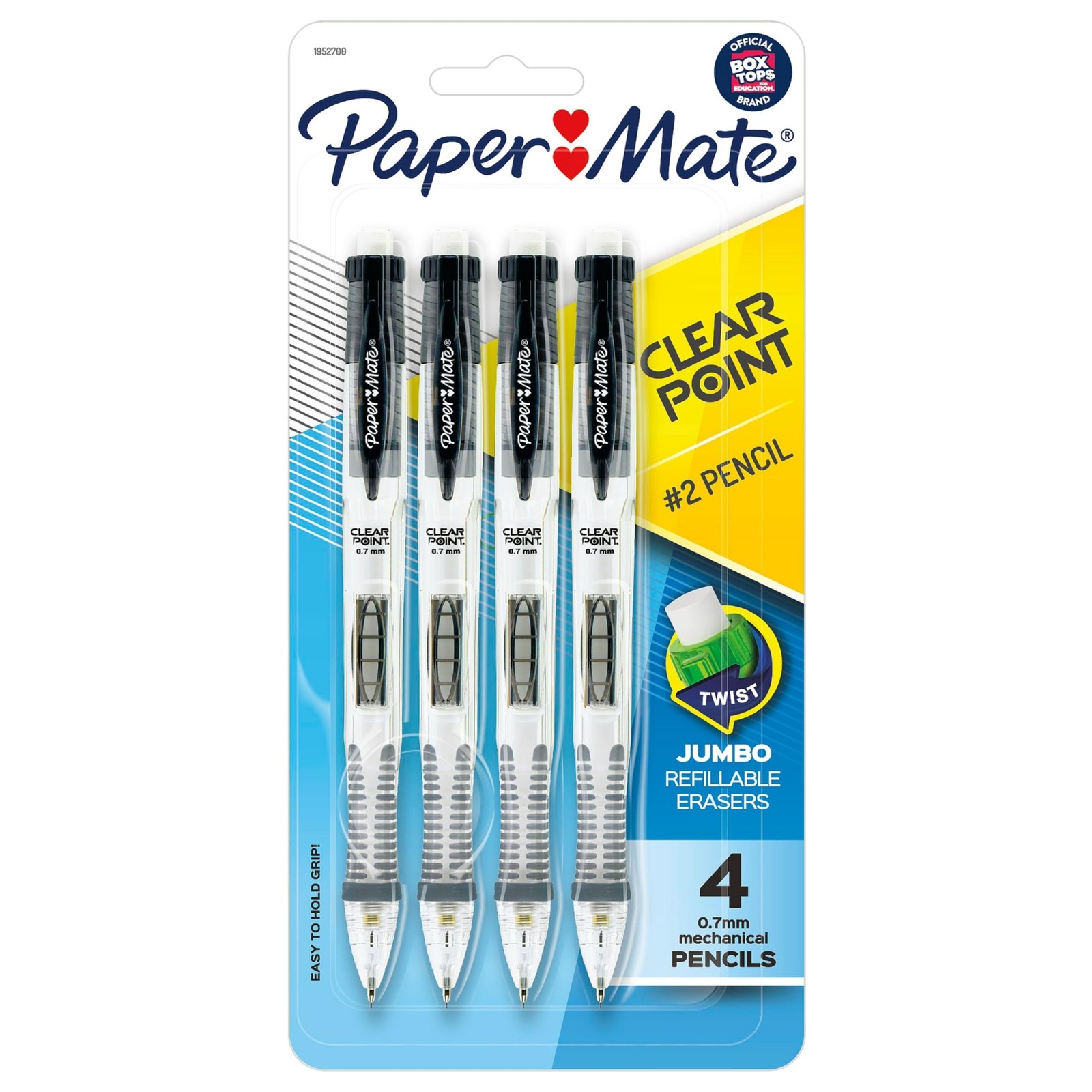 Paper Mate Clearpoint Mechanical Pencils 4 Count (Pack of 1), Black Barrels