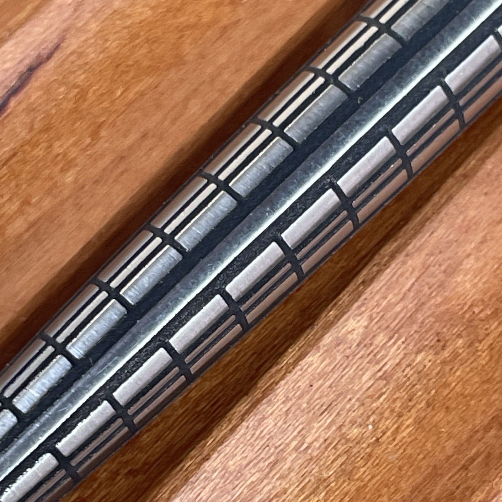 Platinum Riviere Mechanical Pencil Etched Square Pattern Made in Japan