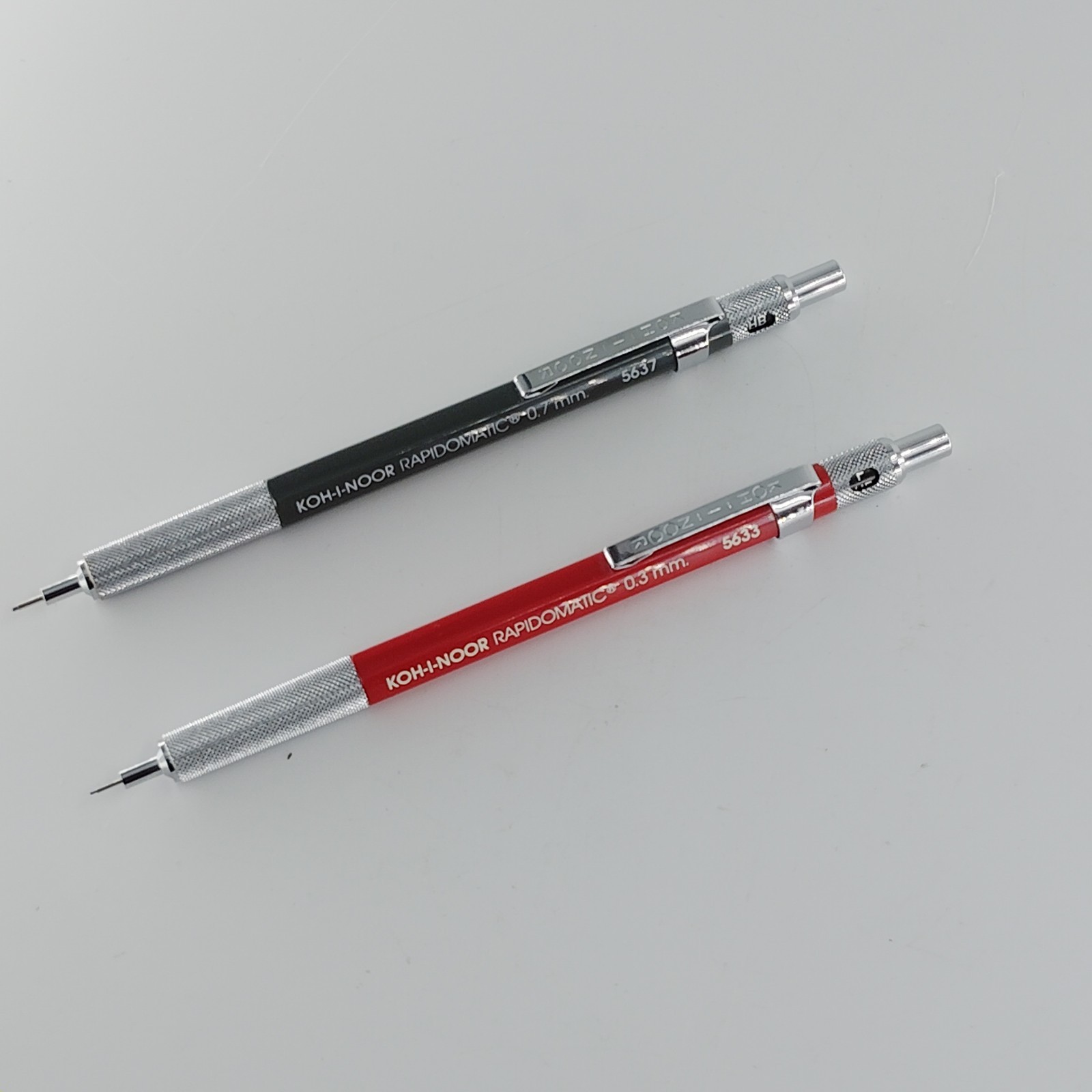 Vintage New Koh-I-Noor Rapidomatic 0.3mm #5633/5637 Red & Gray Mechanical Pencil