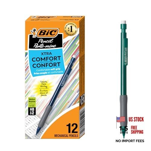 Xtra Comfort Mechanical Pencils with 12 Count (Pack of 1) Comfort Grip