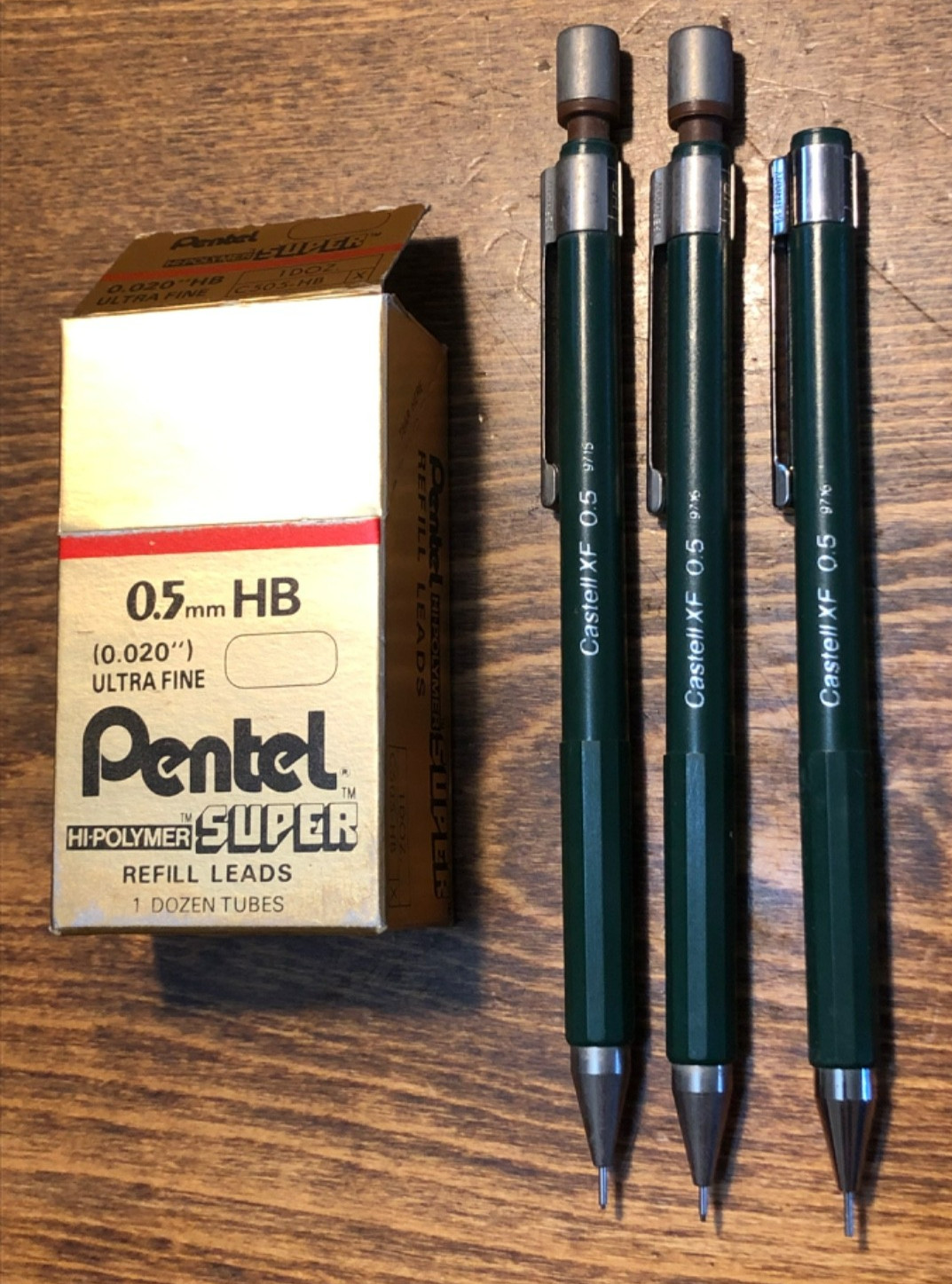 VTG Lot of 3 Castell XF 9715 Mechanical Pencil 0.5 mm Germany w/ HB Lead