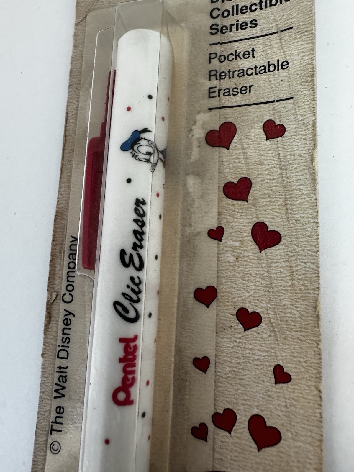 Vintage Retro Pentel Clic Eraser Disney Mickey Mouse Pocket Retractable CIB