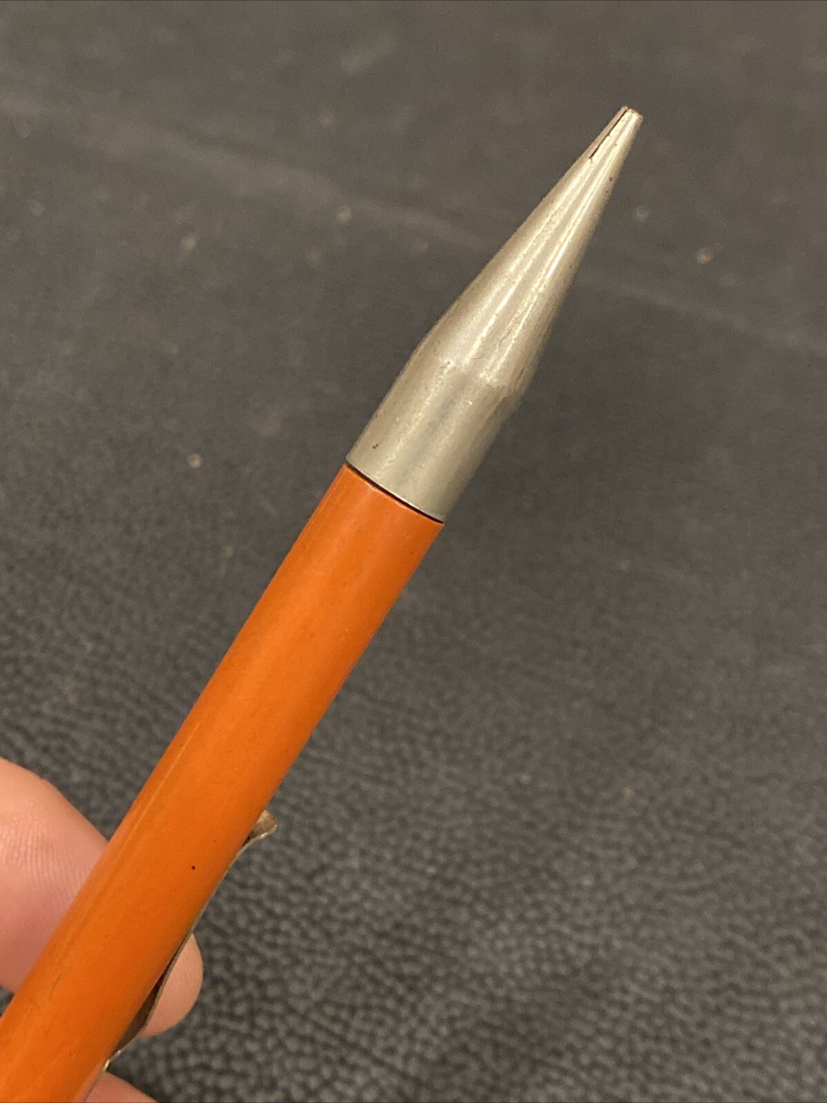 VTG Blue and Silver Welsh Mfg Co Working Mechanical Pencil Antique ORANGE AS IS*