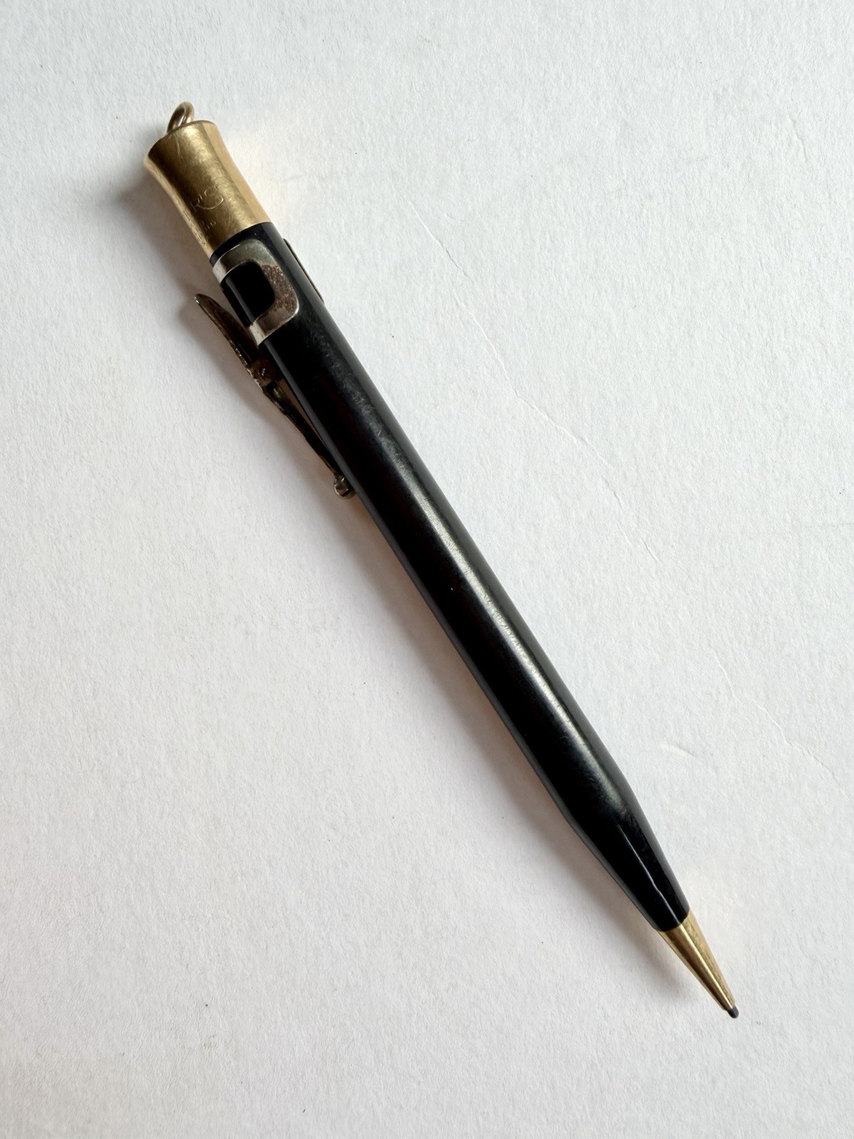 Antique Sheaffer’s Lifetime Gold Filled Mechanical Pencil Crown Top Black