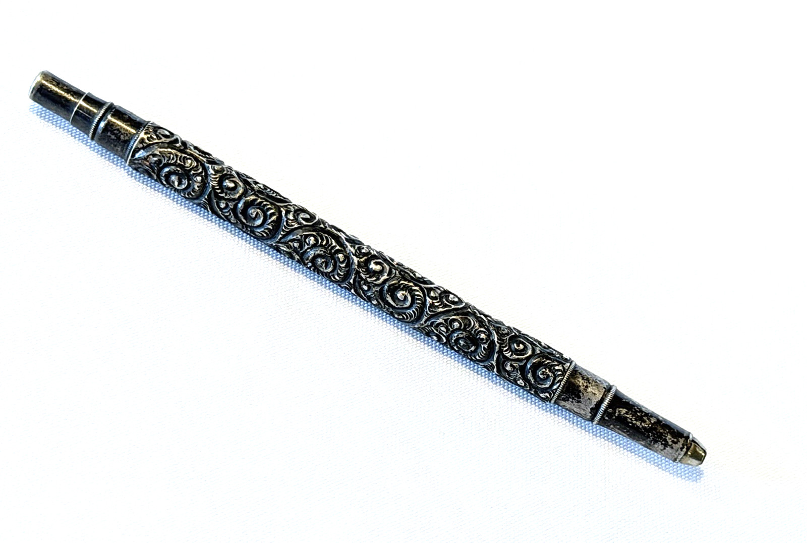 Antique Sterling Silver Ornate Mechanical Pencil 1800’s Filigree Detailed – NICE